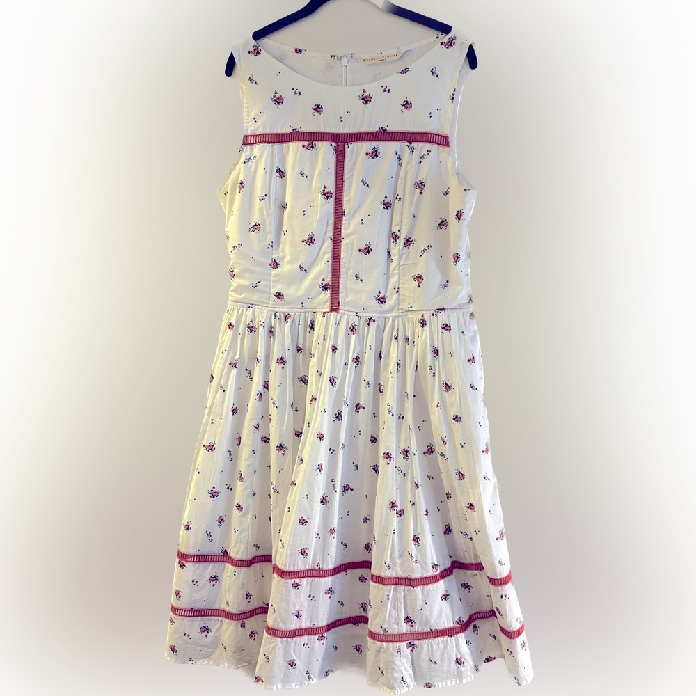 eShakti Wayward Fancies Boatneck Dress with Latticework Detail in 16